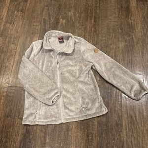 Gerry Mountaineering Furry Fleece Zip Up Jacket Plush Tan Women's Size Large